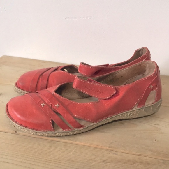 Josef Seibel Shoes - Josef Seibel Red Women's Flats with Strap
